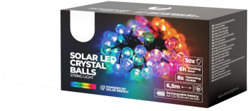 Ghirlanda luminoasa 6.5 m cu 30 becuri LED 230V pentru interior si exterior incarcare solara sau baterii Multicolor TLF-BBL5550 