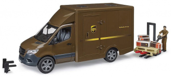 Masina UPS Mercedes Benz cu sofer si accesorii Bruder 
