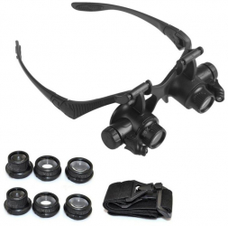 Set Zoom In Ochelari cu lupe pana la 25x Profesionali cu LED Assist Negru AXT-BBL5534 