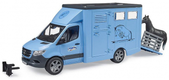 Transportor de animale Mercedes Benz cu un cal Bruder 
