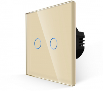 Intrerupator Dublu variator cu Touch din Sticla LUXION Auriu 