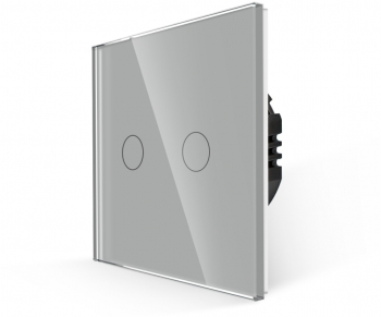 Intrerupator Dublu variator cu Touch din Sticla LUXION Gri 