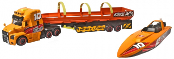 Set Dickie Toys Sea Race Truck Camion cu remorca 41 cm si barca