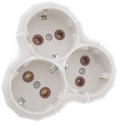 Stecher schuko triplu DS003 16A 250V alb 