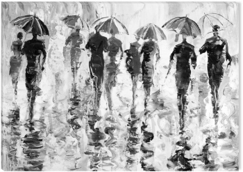 Tablou Alb-Negru Abstract Startonight Vreme ploioasa luminos in intuneric 60 x 90 cm 
