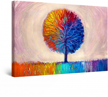 Tablou DualView Startonight Copaci stilizati luminos in intuneric 90 cm x 60 cm 