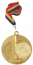 Medalie Tir Sportiv Pusca Aur - Locul 1 si Snur 11 mm tricolor 