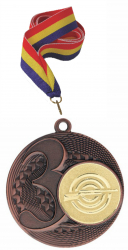 Medalie Tir Sportiv Pusca Bronz - Locul 3 si Snur 11 mm tricolor 