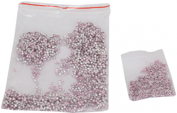 Set pietre acrilice decorative diamant doua marimi 4.5 mm si 2.5 mm 75 g Baby Pink Vivo 
