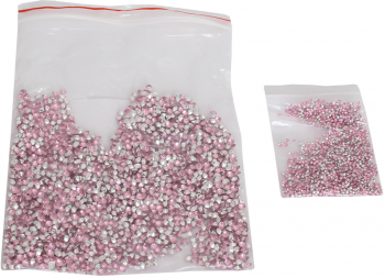 Set pietre acrilice decorative diamant doua marimi 4.5 mm si 2.5 mm 75 g Light Pink Vivo 