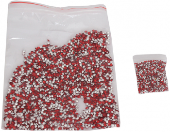Set pietre acrilice decorative diamant doua marimi 4.5 mm si 2.5 mm 75 g Red Vivo 
