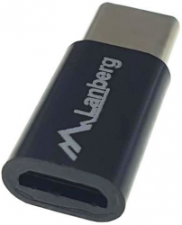 Adaptor OTG Lanberg 41853 microUSB 2.0 mama la USB tip C tata date si incarcare negru 