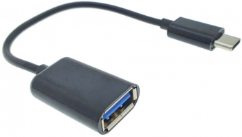 Cablu adaptor OTG USB 2.0 mama la USB tip C tata lungime 11 cm negru