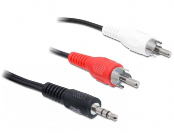 Cablu audio stereo jack 3.5mm la 2xRCA lungime 1.5m negru