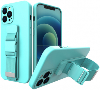 Husa compatibila cu iPhone 13 Pro suport pentru prindere armband si centura Verde menta SOHO5400 