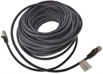 Cablu ecranat FTP Lanberg 41898 cat.6 mufat 2xRJ45 lungime 20m AWG 26 250 MHz de legatura retea ethernet negru 