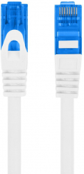 Cablu ecranat S / FTP Lanberg 42473 cat.6A mufat 2xRJ45 lungime 1m AWG 26 500 MHz de legatura retea ethernet alb 