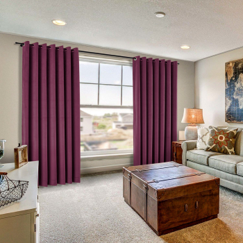 Draperie din catifea cu inele albe Madison 150x210 cm densitate 700 g/ml Regal purple 1 buc 