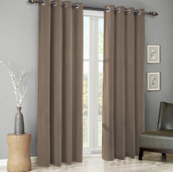 Draperie din catifea cu inele albe Madison 150x215 cm densitate 700 g/ml Coffee 1 buc 