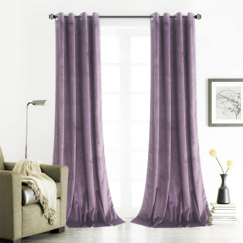 Draperie din catifea cu inele negre Madison 200x235 cm densitate 700 g/ml Lavanda 1 buc 