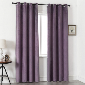 Set draperii din catifea cu inele albe Madison 150x230 cm densitate 700 g/ml Mauve 2 buc 