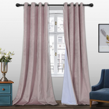 Draperie din catifea cu inele albe Madison 150x255 cm densitate 700 g/ml Faux Fur 1 buc 