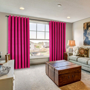 Draperie din catifea cu inele albe Madison 150x265 cm densitate 700 g/ml Magenta 1 buc