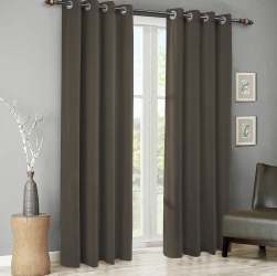 Draperie din catifea cu inele argintii Madison 150x270 cm densitate 700 g/ml Wood brown 1 buc 