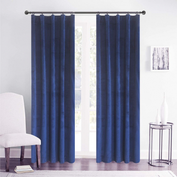 Draperie din catifea cu rejansa din bumbac tip fagure Madison 150x230 cm densitate 700 g/ml Albastru 1 buc 