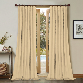 Draperie din catifea cu rejansa din bumbac tip fagure Madison 200x220 cm densitate 700 g/ml Coconut 1 buc 