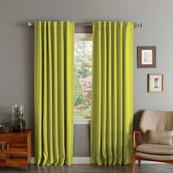 Draperie din catifea cu rejansa transparenta cu ate pentru galerie Madison 200x220 cm densitate 700 g/ml Lime 1 buc 