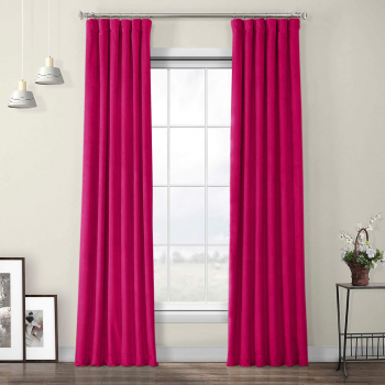 Draperie din catifea cu rejansa din bumbac tip fagure Madison 200x270 cm densitate 700 g/ml Magenta 1 buc 