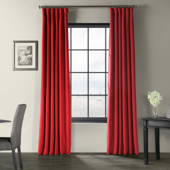 Draperie din catifea cu rejansa din bumbac tip fagure Madison 150x230 cm densitate 700 g/ml Rosu 1 buc 