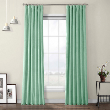 Draperie din catifea cu rejansa din bumbac tip fagure Madison 200x230 cm densitate 700 g/ml Sage Green 1 buc 