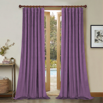 Draperie din catifea cu rejansa din bumbac tip fagure Madison 250x230 cm densitate 700 g/ml Violet 1 buc 