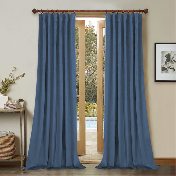 Draperie din catifea cu rejansa din bumbac tip fagure Madison 250x240 cm densitate 700 g/ml Sky 1 buc 