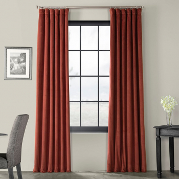 Draperie din catifea cu rejansa din bumbac tip fagure Madison 150x240 cm densitate 700 g/ml Spice orange 1 buc 