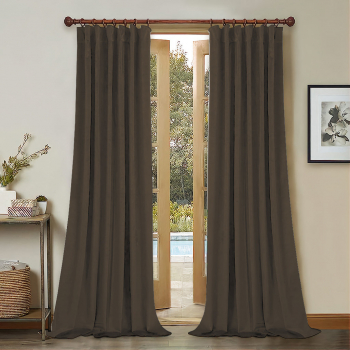 Draperie din catifea cu rejansa din bumbac tip fagure Madison 150x220 cm densitate 700 g/ml Wood brown 1 buc 