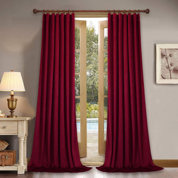 Draperie din catifea cu rejansa din bumbac tip fagure Madison 200x230 cm densitate 700 g/ml Burgundy 1 buc 