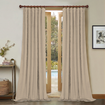 Draperie din catifea cu rejansa din bumbac tip fagure Madison 150x240 cm densitate 700 g/ml Linen Cream 1 buc 