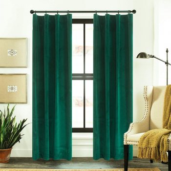 Draperie din catifea cu rejansa din bumbac tip fagure Madison 200x240 cm densitate 700 g/ml Sacramento Green 1 buc 