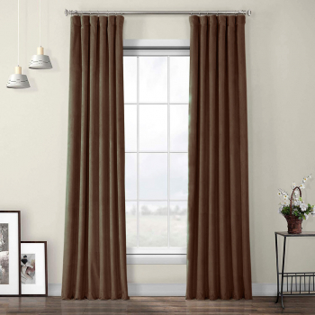 Draperie din catifea cu rejansa din bumbac tip fagure Madison 250x220 cm densitate 700 g/ml Dark chocolate 1 buc 