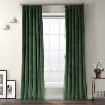 Draperie din catifea cu rejansa din bumbac tip fagure Madison 200x270 cm densitate 700 g/ml Basil green 1 buc