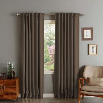 Draperie din catifea cu rejansa transparenta cu ate pentru galerie Madison 250x270 cm densitate 700 g/ml Wood brown 1 buc 