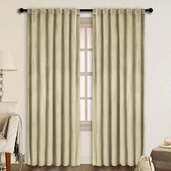 Draperie din catifea cu rejansa transparenta cu ate pentru galerie Madison 150x220 cm densitate 700 g/ml Crem 1 buc 
