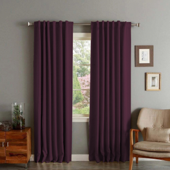 Draperie din catifea cu rejansa transparenta cu ate pentru galerie Madison 200x250 cm densitate 700 g/ml Mulberry 1 buc 