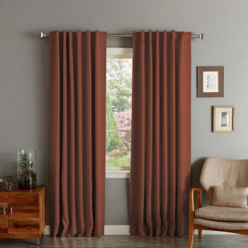 Draperie din catifea cu rejansa transparenta cu ate pentru galerie Madison 150x240 cm densitate 700 g/ml Spice orange 1 buc 
