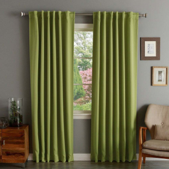 Draperie din catifea cu rejansa transparenta cu ate pentru galerie Madison 150x240 cm densitate 700 g/ml Moss green 1 buc 