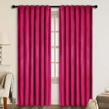 Draperie din catifea cu rejansa transparenta cu ate pentru galerie Madison 150x250 cm densitate 700 g/ml Magenta 1 buc 