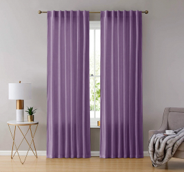 Draperie din catifea cu rejansa transparenta cu ate pentru galerie Madison 150x270 cm densitate 700 g/ml Mov inchis 1 buc 